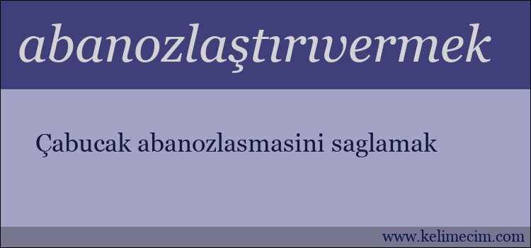 abanozlaştırıvermek kelimesinin anlamı ne demek?