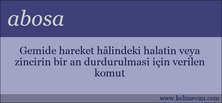 abosa kelimesinin anlamı ne demek?