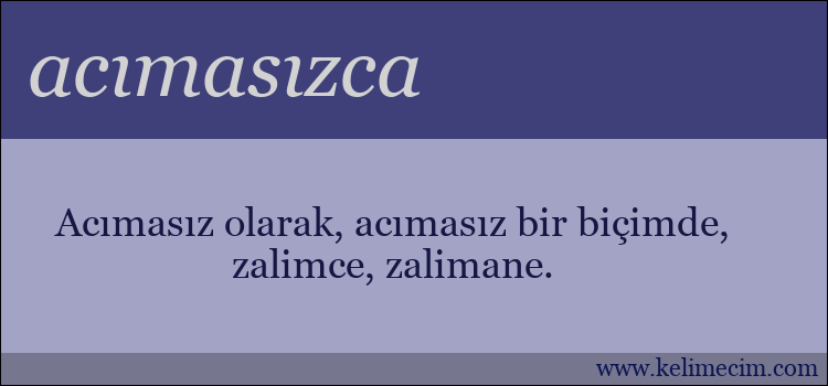 acımasızca kelimesinin anlamı ne demek?