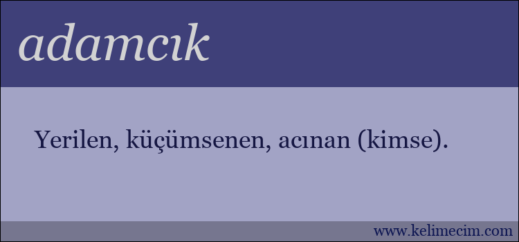 adamcık kelimesinin anlamı ne demek?