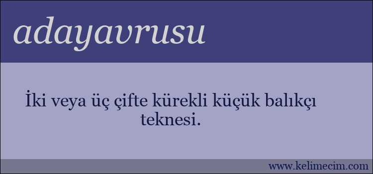 adayavrusu kelimesinin anlamı ne demek?