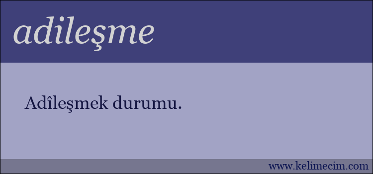 adileşme kelimesinin anlamı ne demek?