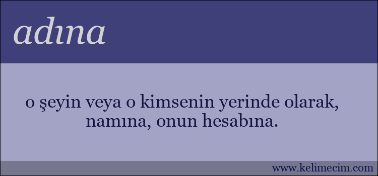 adına kelimesinin anlamı ne demek?