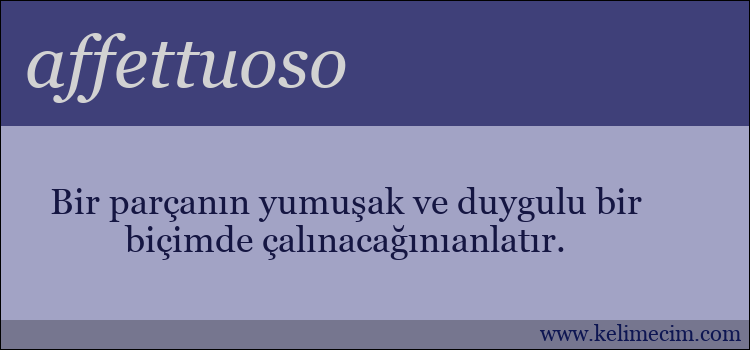 affettuoso kelimesinin anlamı ne demek?