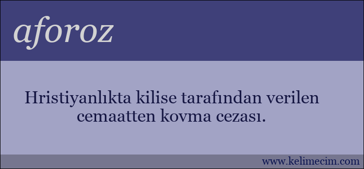 aforoz kelimesinin anlamı ne demek?