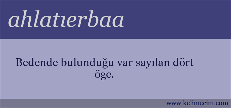 ahlatıerbaa kelimesinin anlamı ne demek?