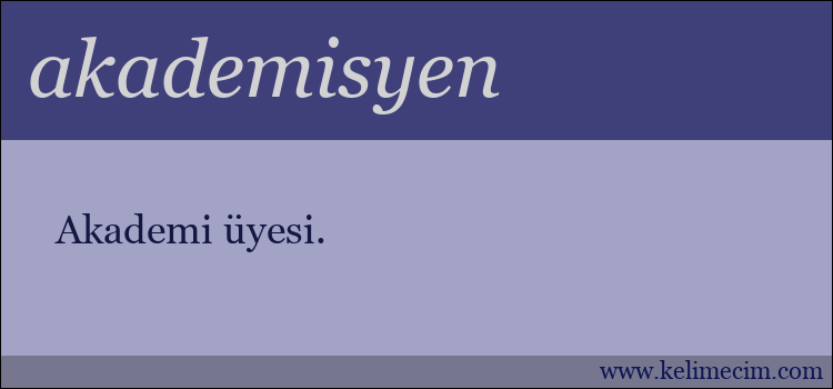 akademisyen kelimesinin anlamı ne demek?