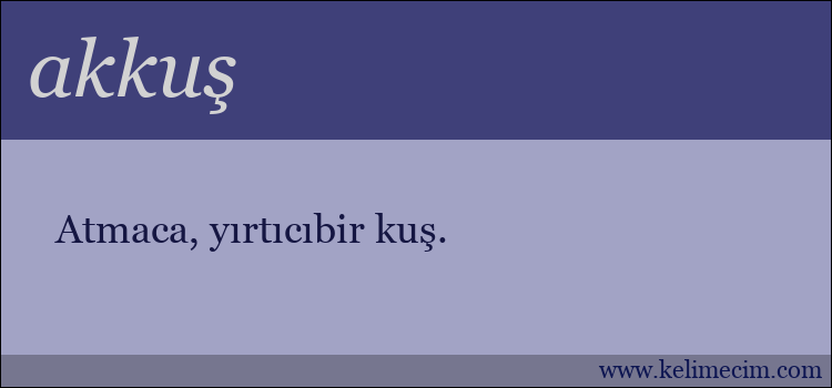 akkuş kelimesinin anlamı ne demek?