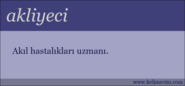 akliyeci kelimesinin anlamı ne demek?