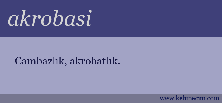 akrobasi kelimesinin anlamı ne demek?