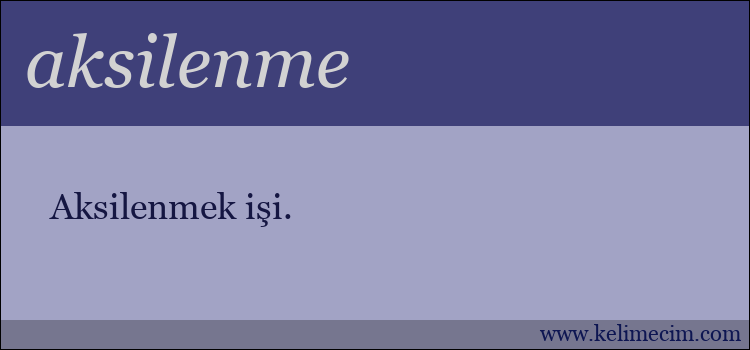 aksilenme kelimesinin anlamı ne demek?