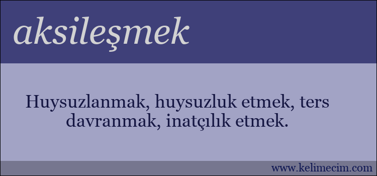 aksileşmek kelimesinin anlamı ne demek?