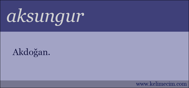 aksungur kelimesinin anlamı ne demek?
