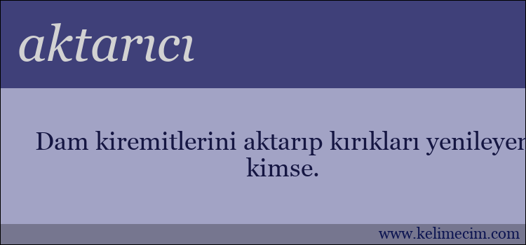 aktarıcı kelimesinin anlamı ne demek?