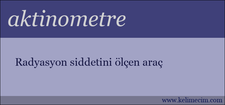 aktinometre kelimesinin anlamı ne demek?