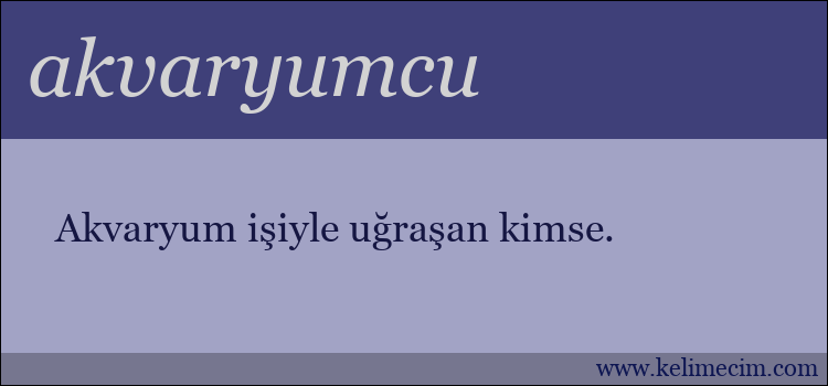 akvaryumcu kelimesinin anlamı ne demek?