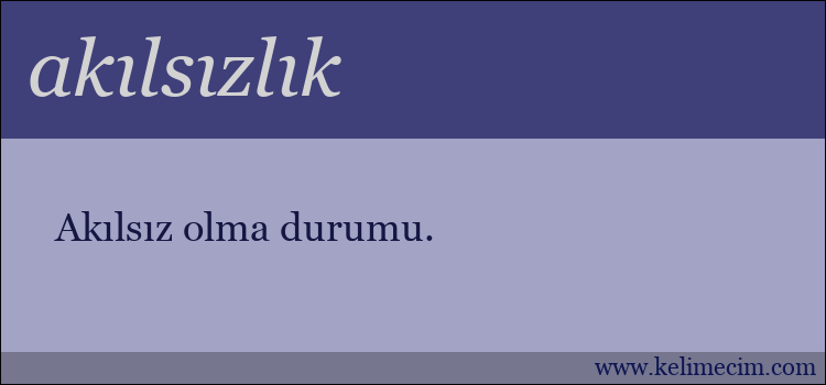 akılsızlık kelimesinin anlamı ne demek?