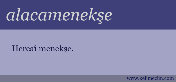 alacamenekşe kelimesinin anlamı ne demek?