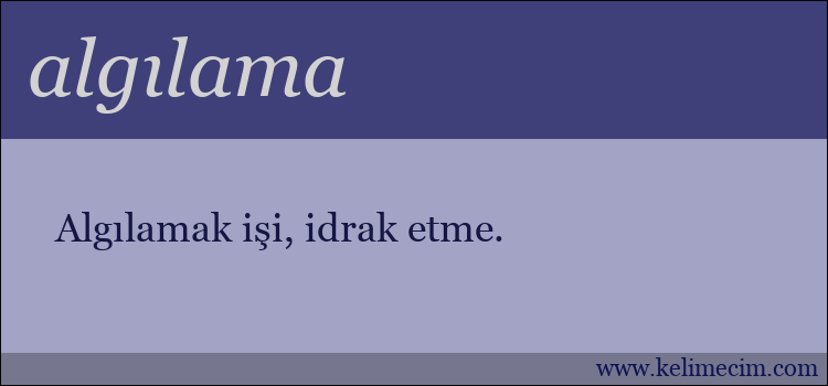 algılama kelimesinin anlamı ne demek?