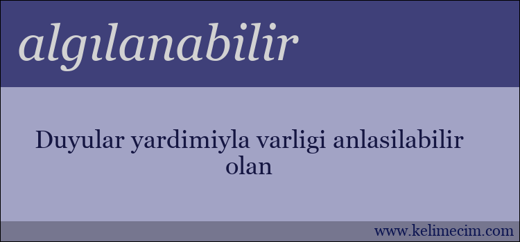 algılanabilir kelimesinin anlamı ne demek?