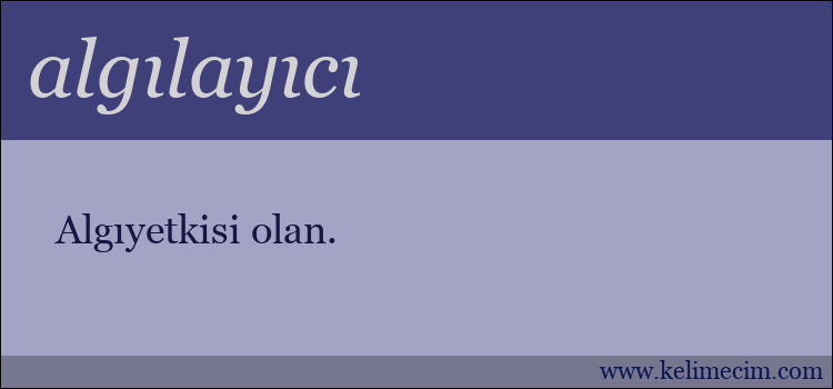 algılayıcı kelimesinin anlamı ne demek?