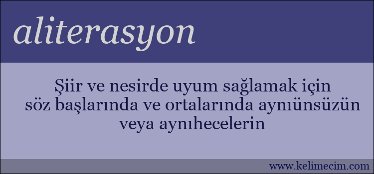 aliterasyon kelimesinin anlamı ne demek?