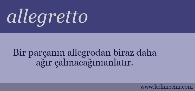 allegretto kelimesinin anlamı ne demek?