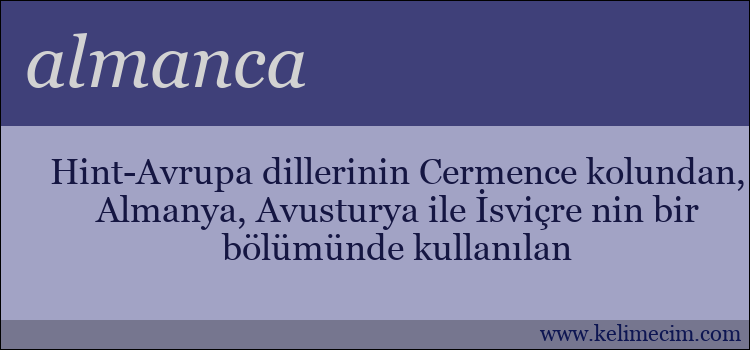 almanca kelimesinin anlamı ne demek?