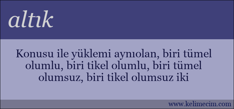 altık kelimesinin anlamı ne demek?