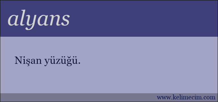 alyans kelimesinin anlamı ne demek?