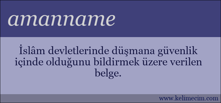 amanname kelimesinin anlamı ne demek?