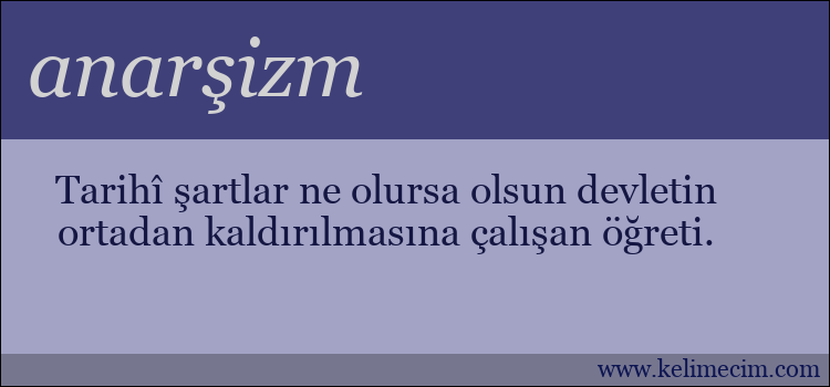 anarşizm kelimesinin anlamı ne demek?