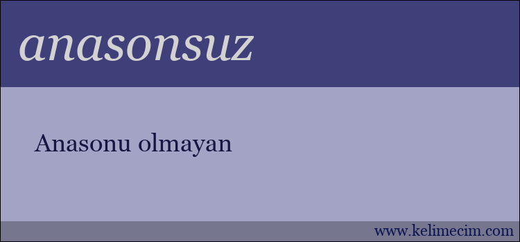 anasonsuz kelimesinin anlamı ne demek?