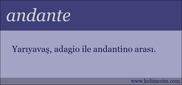 andante kelimesinin anlamı ne demek?