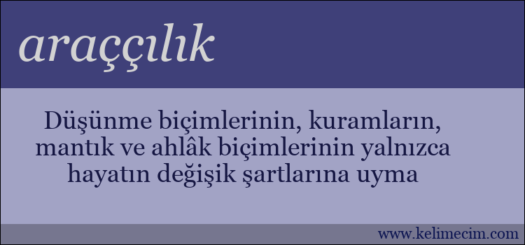 araççılık kelimesinin anlamı ne demek?