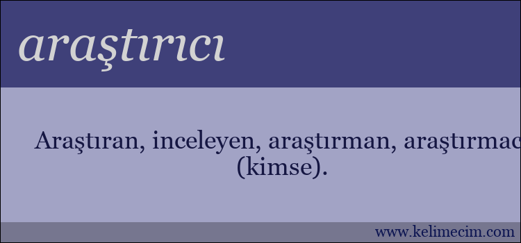 araştırıcı kelimesinin anlamı ne demek?