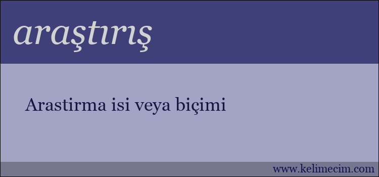 araştırış kelimesinin anlamı ne demek?