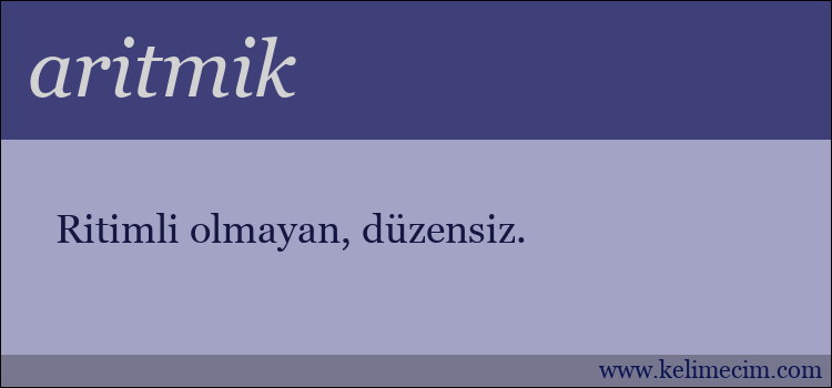 aritmik kelimesinin anlamı ne demek?