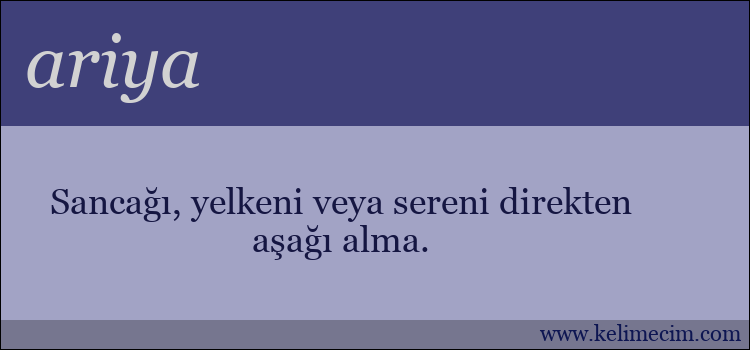 ariya kelimesinin anlamı ne demek?