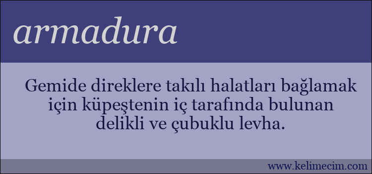 armadura kelimesinin anlamı ne demek?