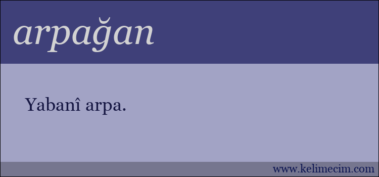 arpağan kelimesinin anlamı ne demek?
