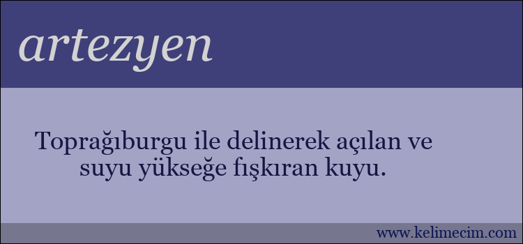 artezyen kelimesinin anlamı ne demek?