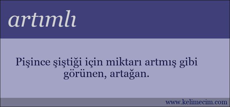 artımlı kelimesinin anlamı ne demek?