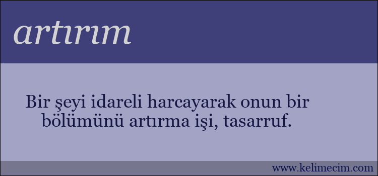 artırım kelimesinin anlamı ne demek?