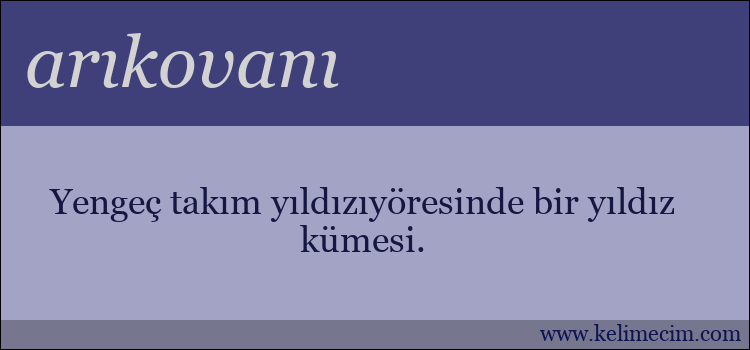 arıkovanı kelimesinin anlamı ne demek?