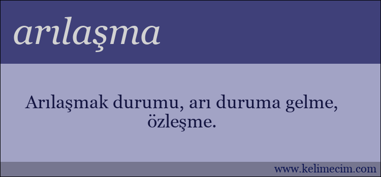 arılaşma kelimesinin anlamı ne demek?