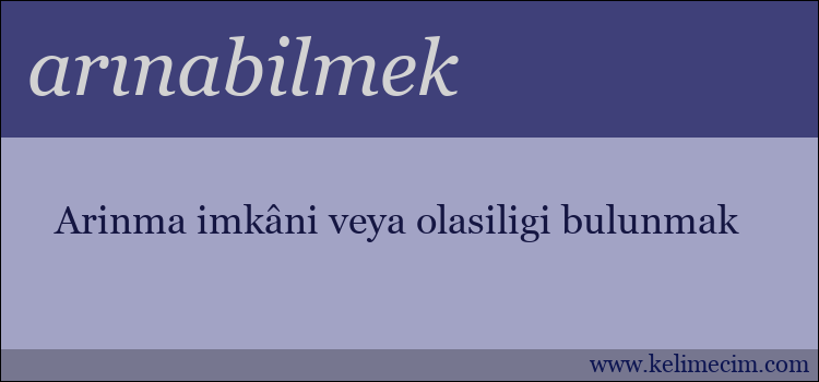 arınabilmek kelimesinin anlamı ne demek?