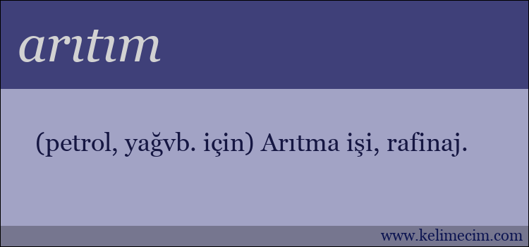 arıtım kelimesinin anlamı ne demek?