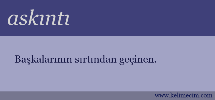 askıntı kelimesinin anlamı ne demek?