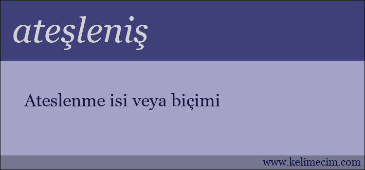 ateşleniş kelimesinin anlamı ne demek?